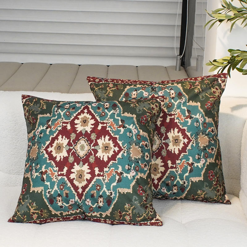 Moslion Wildflowers Throw Pillow Cover Decorative Peony...
